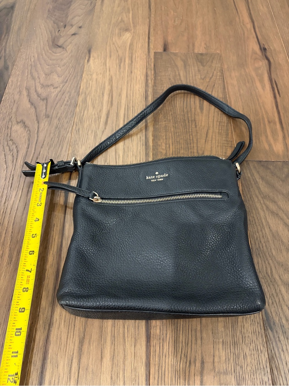 Kate Spade New York Crossbody Bag Black Pebble Leather Messenger Shoulder Purse